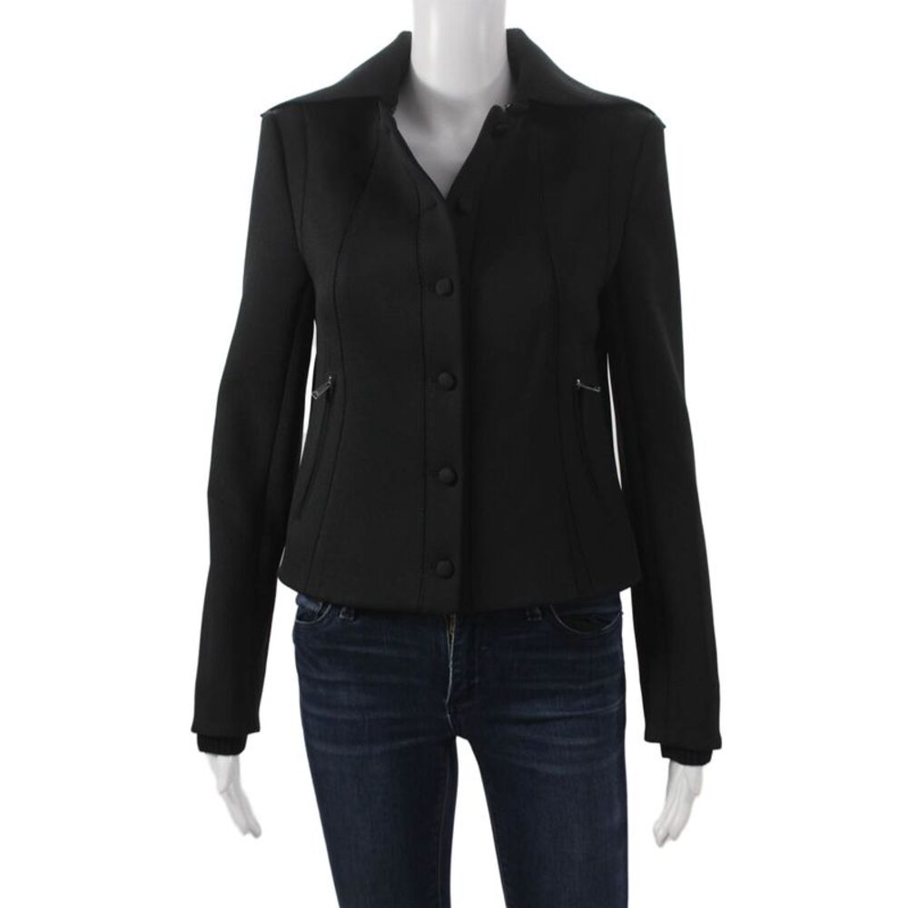 Simkhai Womens Basic Jacket Black Button Long Sleeve 34 Bust Size 4